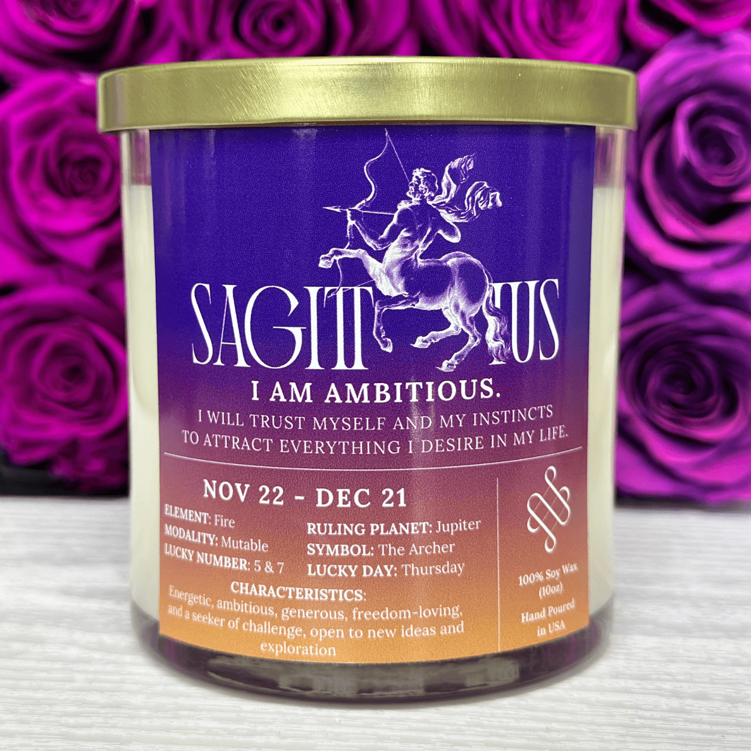 Sagittarius Zodiac Sign Candle