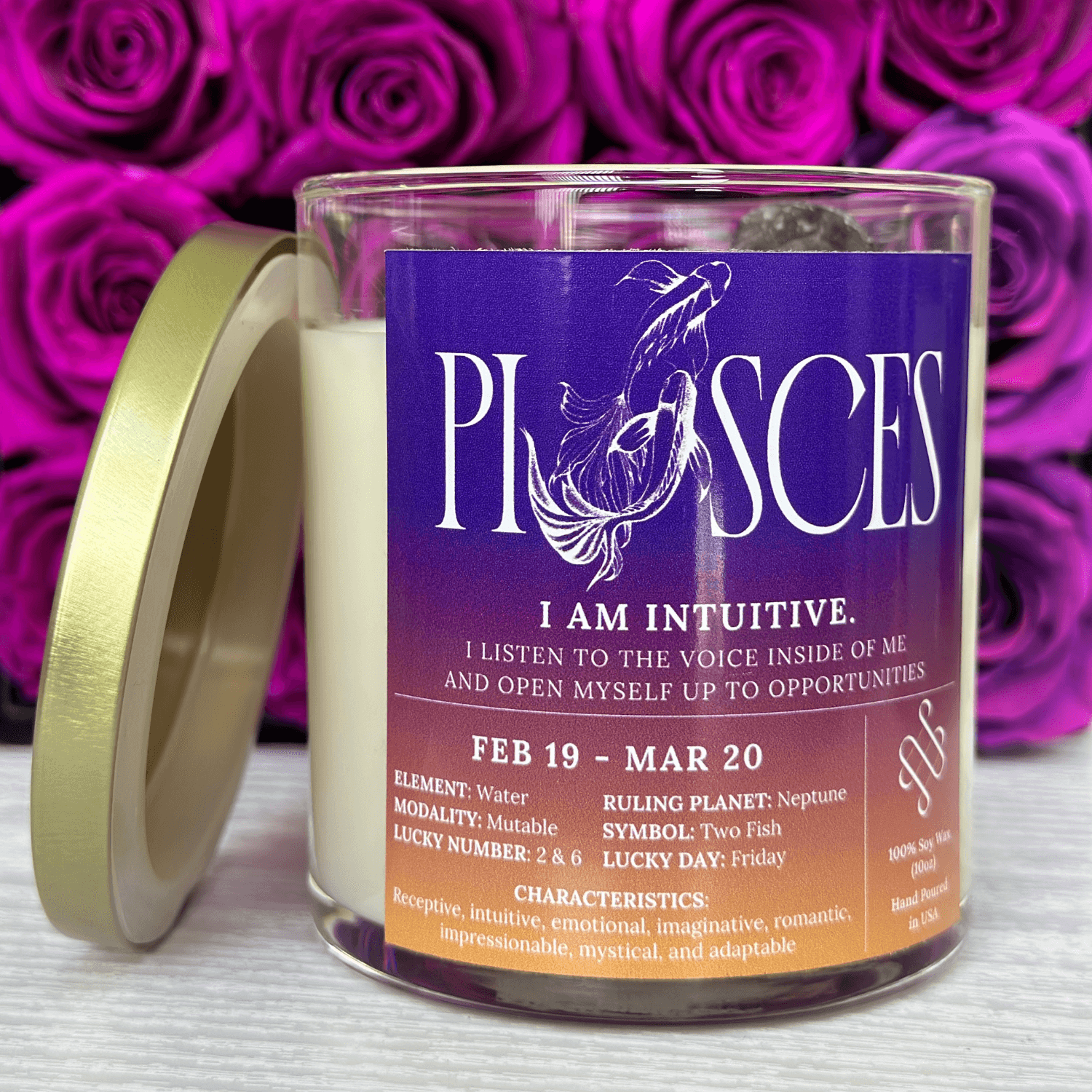 Pisces Zodiac Sign Candle