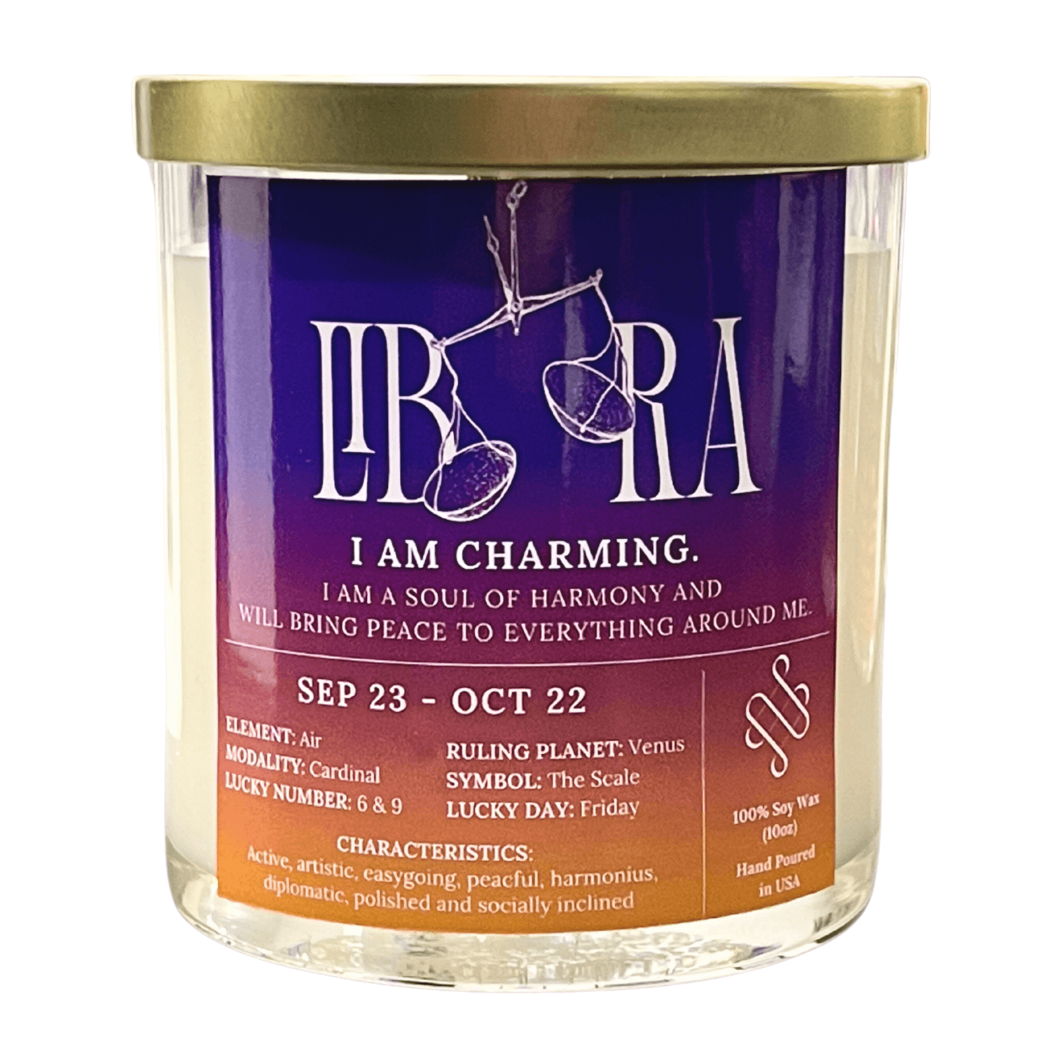 Libra Zodiac Sign Candle