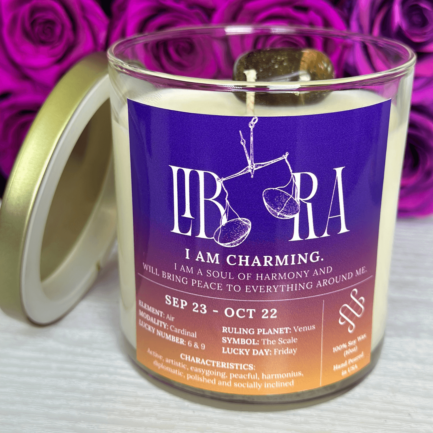 Libra Zodiac Sign Candle