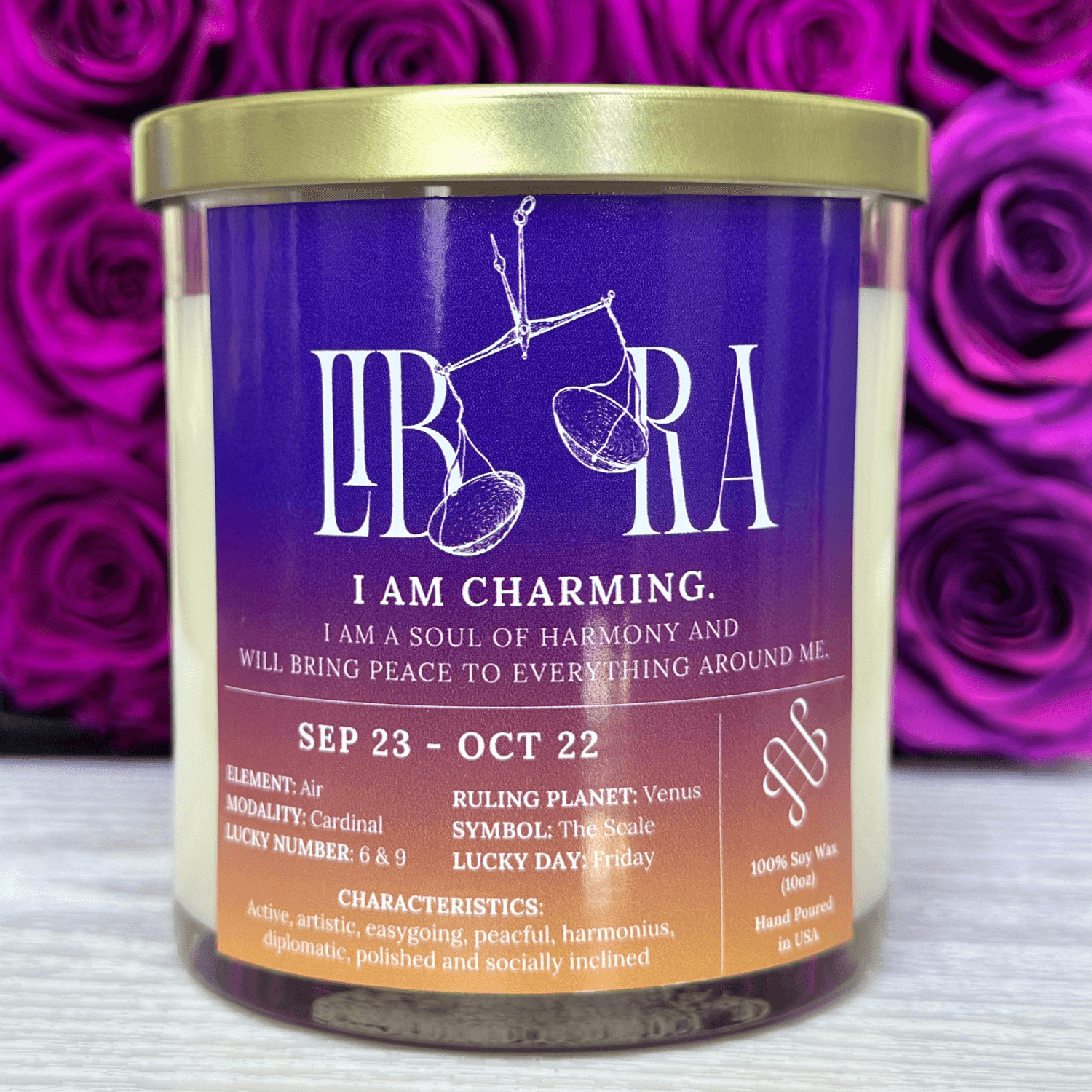 Libra Zodiac Sign Candle